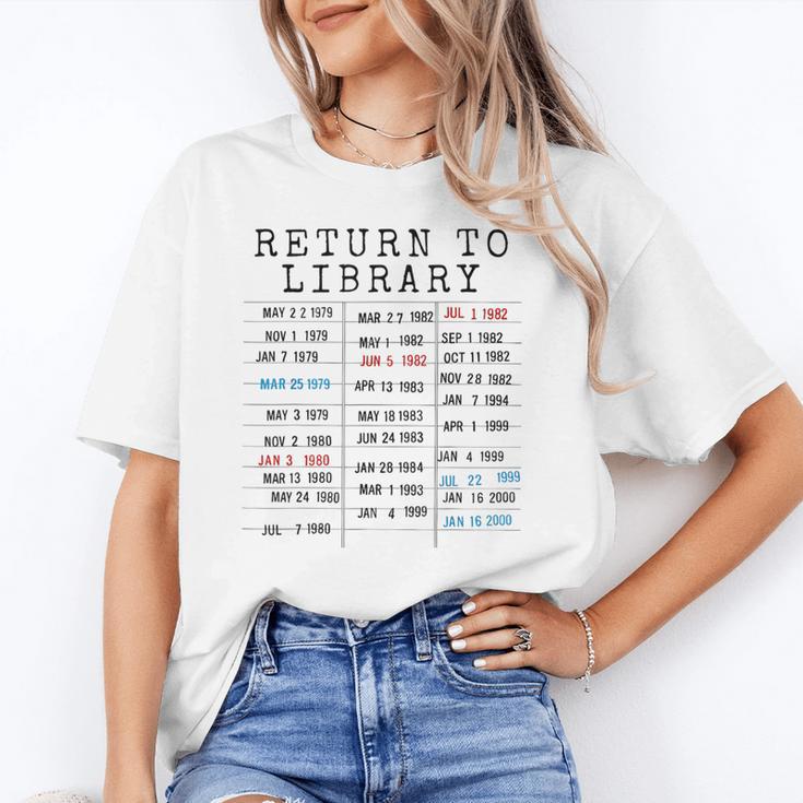 Library Card Due Date Stamp Book Lover Reading Vintage Read Unisex T-Shirt