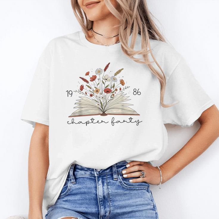 Life Chapter Forty 1986 Floral Book 40th Birthday Unisex T-Shirt Life Chapter Forty 1986 Floral Book 40th Birthday Unisex T-Shirt