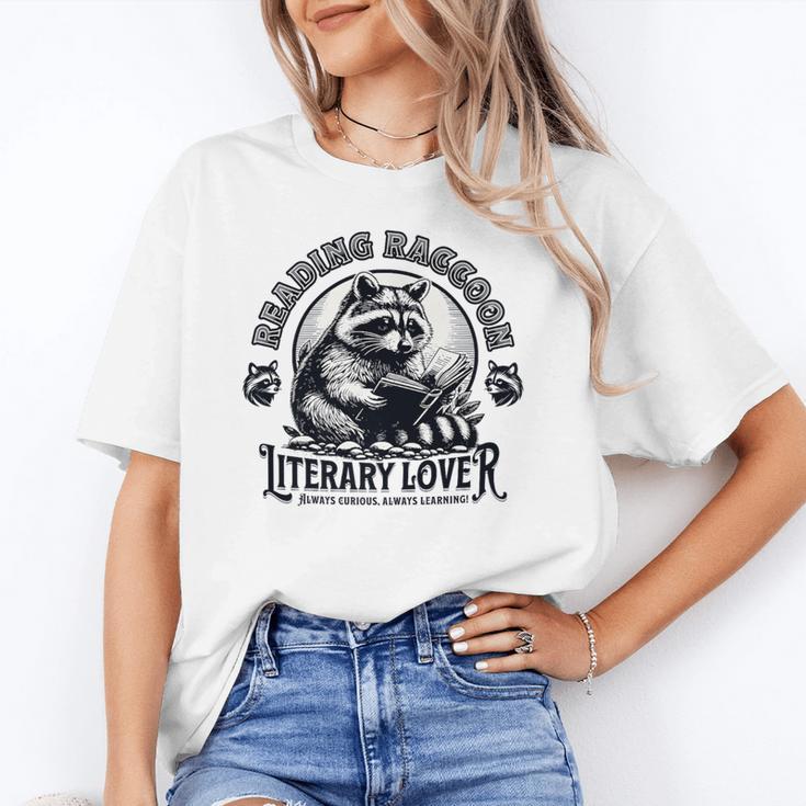Literary Lover Reading Raccoon Books Premium Unisex T-Shirt Literary Lover Reading Raccoon Books Premium Unisex T-Shirt