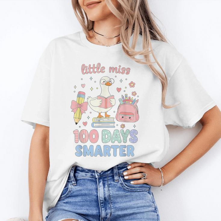 Little Miss 100 Days Smarter Cute Goose Reading Books Girls Unisex T-Shirt Little Miss 100 Days Smarter Cute Goose Reading Books Girls Unisex T-Shirt