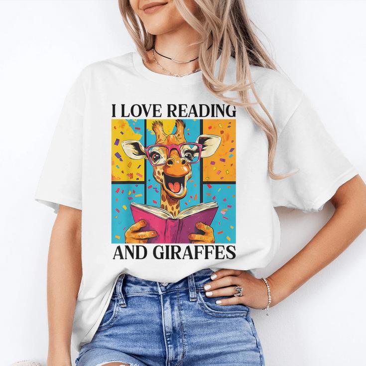 Love Reading And Giraffes Cute Giraffe Reading Book Lovers Unisex T-Shirt