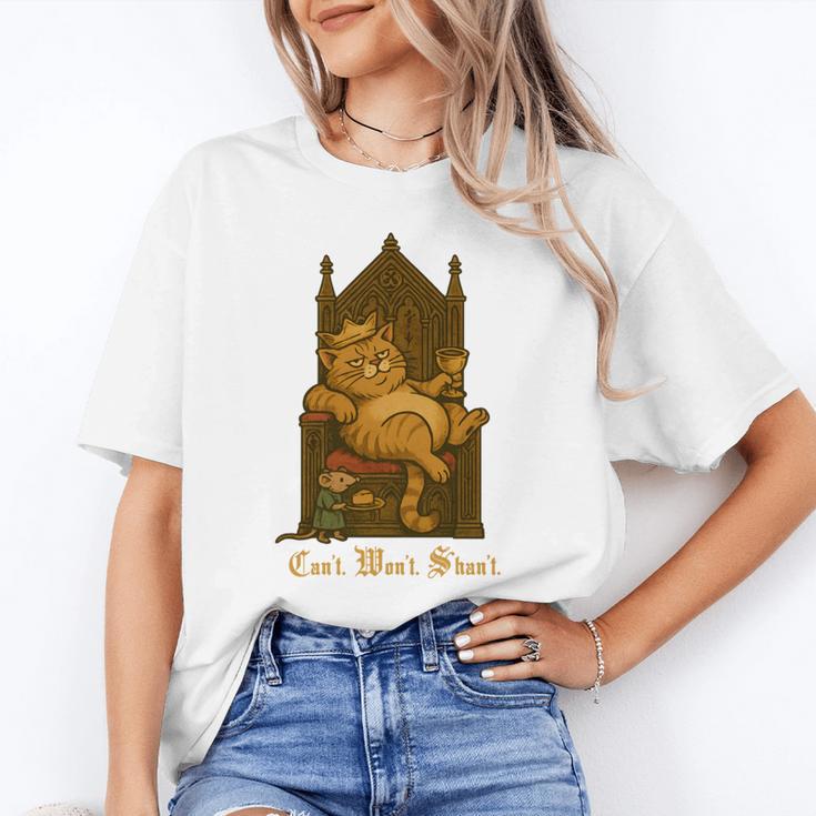 Medieval Cat Sarcastic Queen Lazy King Introvert Kitty Unisex T-Shirt