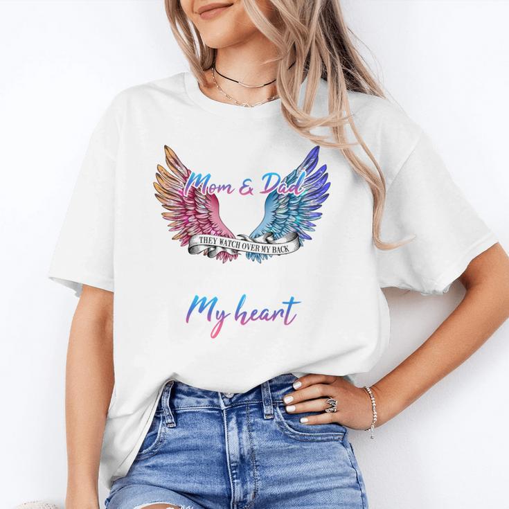 In Memory Of Mom Dad In Heaven Guardian Angel Wings Memorial Unisex T-Shirt In Memory Of Mom Dad In Heaven Guardian Angel Wings Memorial Unisex T-Shirt