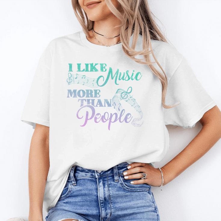 I Like Music More Than People Introvert Music Lover INTP Pun Unisex T-Shirt