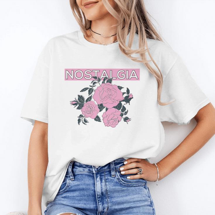 Nostalgia 80s 90s Retro Style Graphics Rose Pink Flower Unisex T-Shirt