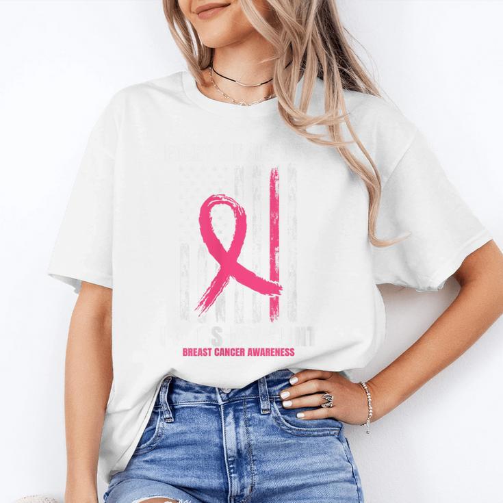 Pink In Memory Of Aunt Breast Cancer Awareness American Flag Unisex T-Shirt