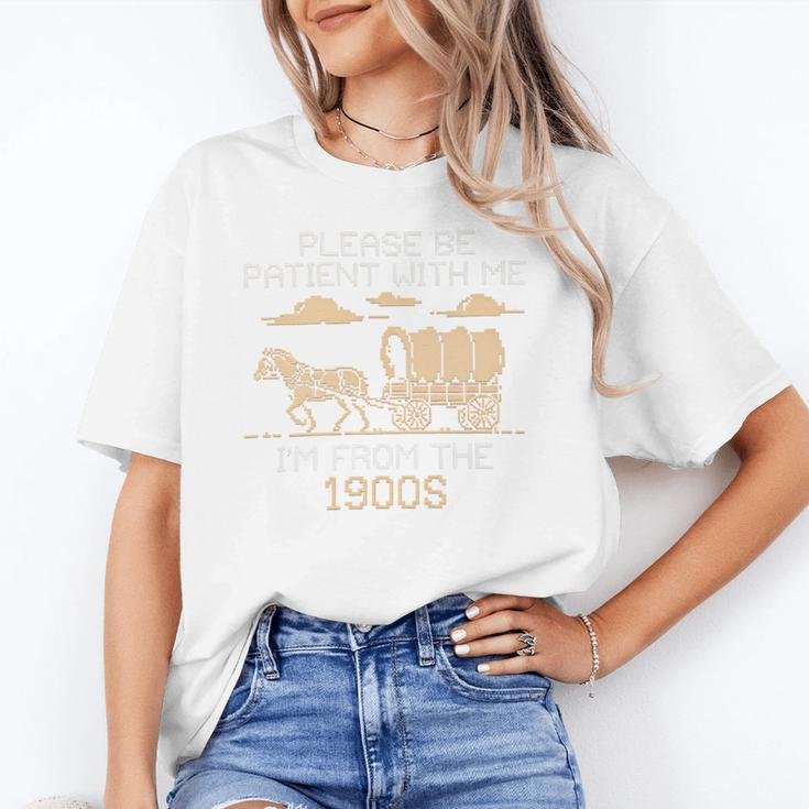 Please Be Patient I'm From The 1900s Retro Pixel Horse Wagon Premium Unisex T-Shirt