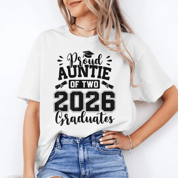 Proud Auntie Of Two 2026 Graduates Graduation Unisex T-Shirt