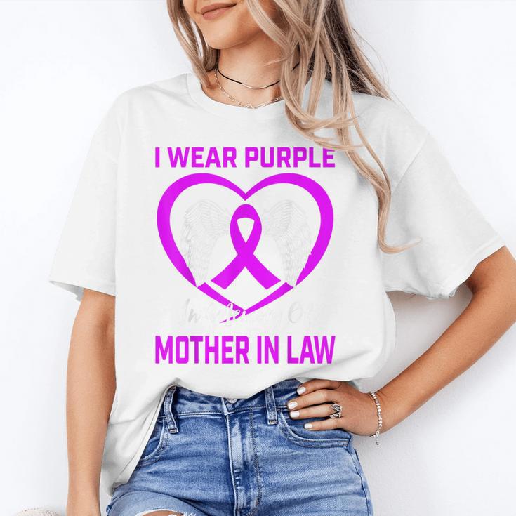 Purple In Memory Of Mother In Law Alzheimers Dementia Heart Unisex T-Shirt Purple In Memory Of Mother In Law Alzheimers Dementia Heart Unisex T-Shirt