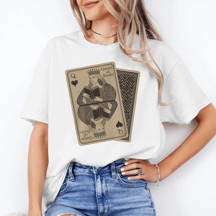 Queen Of Books Playing Card Aesthetic For Book Lovers Premium Tri-Blend Unisex T-Shirt