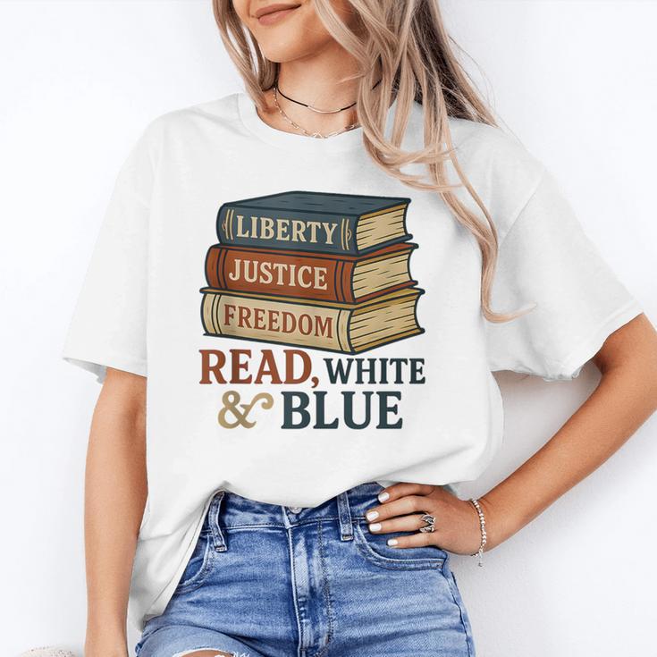 Read Blue Liberty Books July 4th Independence Unisex T-Shirt