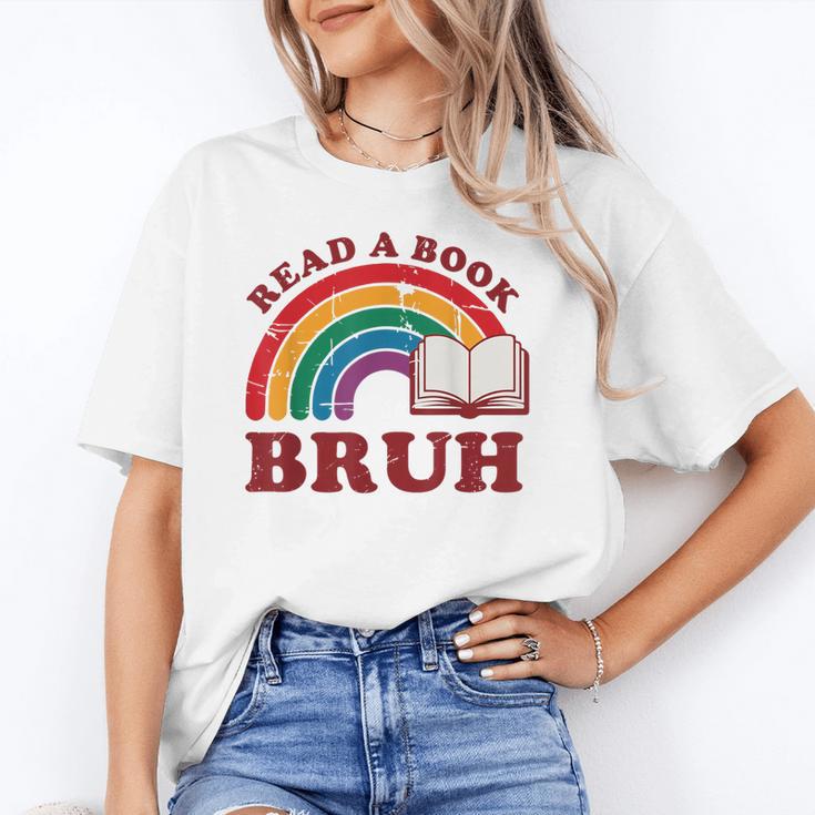 Read A Book Bruh Rainbow Vintage Reading Library Student Unisex T-Shirt