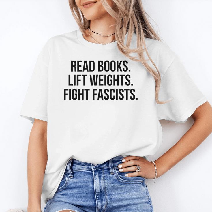 Read Books Lift Weights Fight Fascists Premium Tri-Blend Unisex T-Shirt