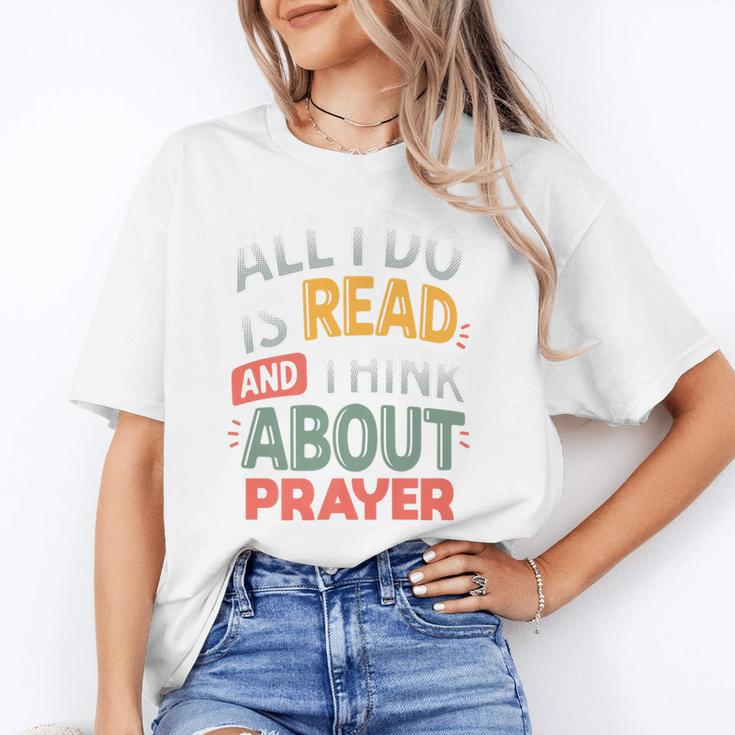 Read And Think About Prayer Faith & Book Lover Premium Unisex T-Shirt