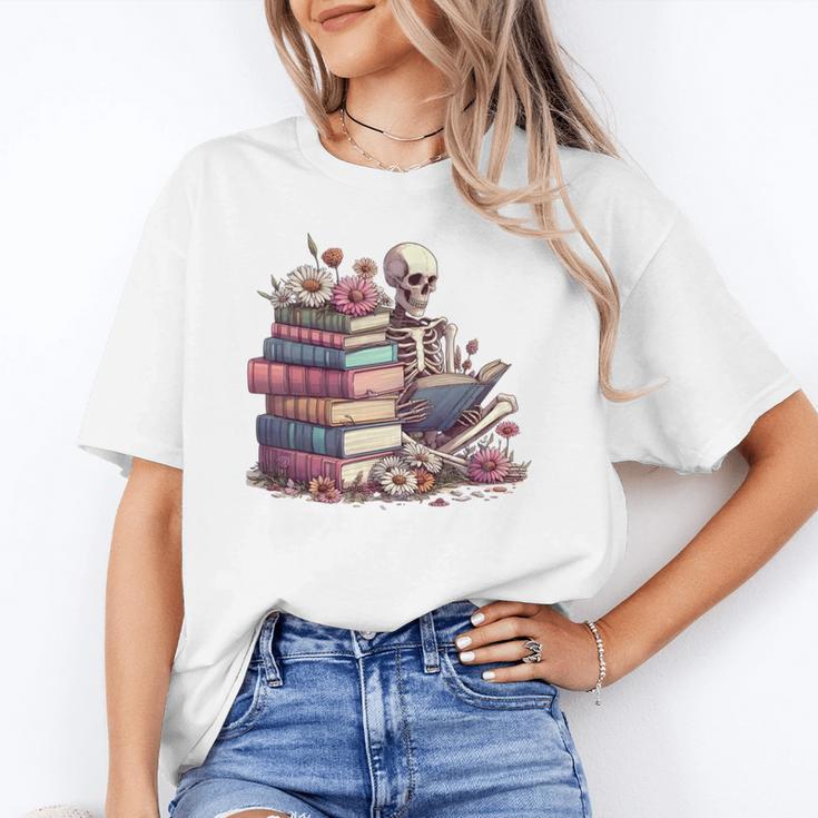 Reading A Book Per Day Keeps Reality Away Skeleton Books Unisex T-Shirt Reading A Book Per Day Keeps Reality Away Skeleton Books Unisex T-Shirt