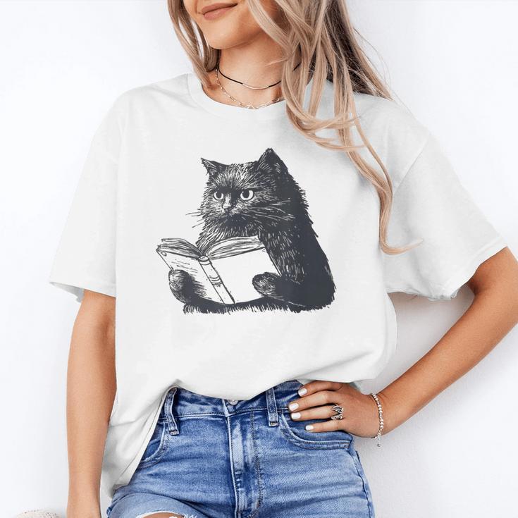 Reading Cat Cat Book Lover Unisex T-Shirt