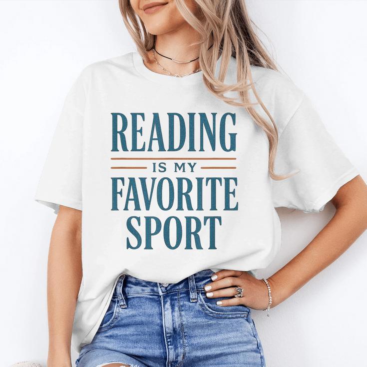 Reading Is My Favorite Sport Literary Book Lover Typography Unisex T-Shirt