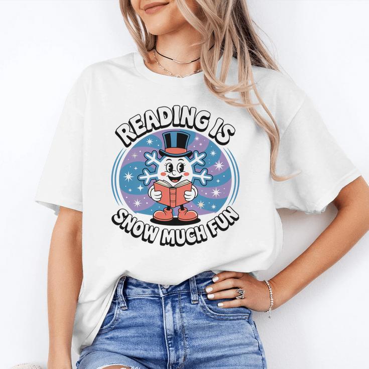 Reading Is Snow Much Fun Snowflake Book Lovers Winter Theme Premium Tri-Blend Unisex T-Shirt
