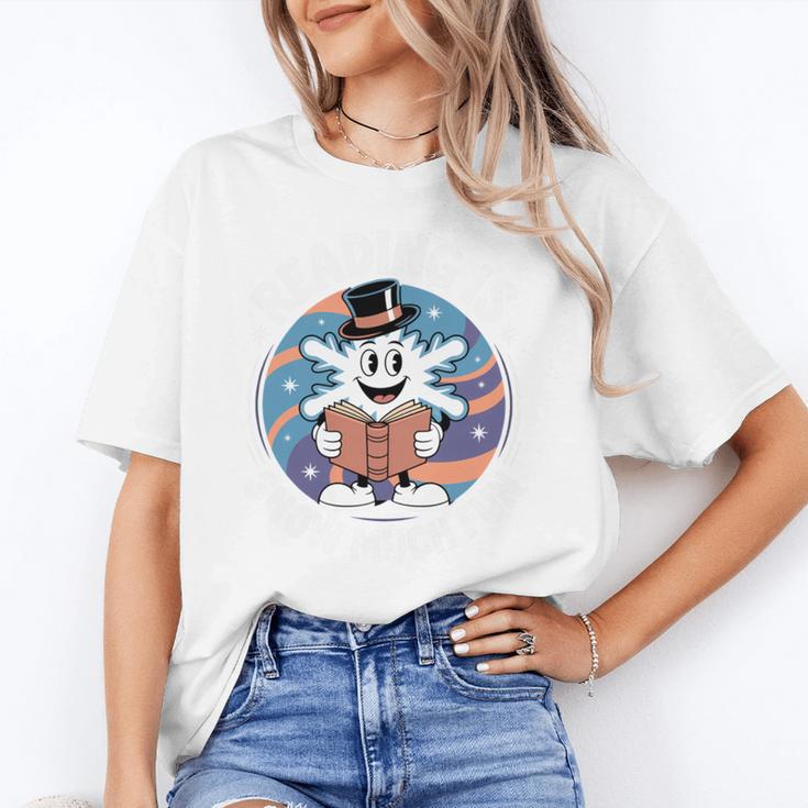 Reading Is Snow Much Fun Snowflake Top Hat Book Fan Winter Unisex T-Shirt