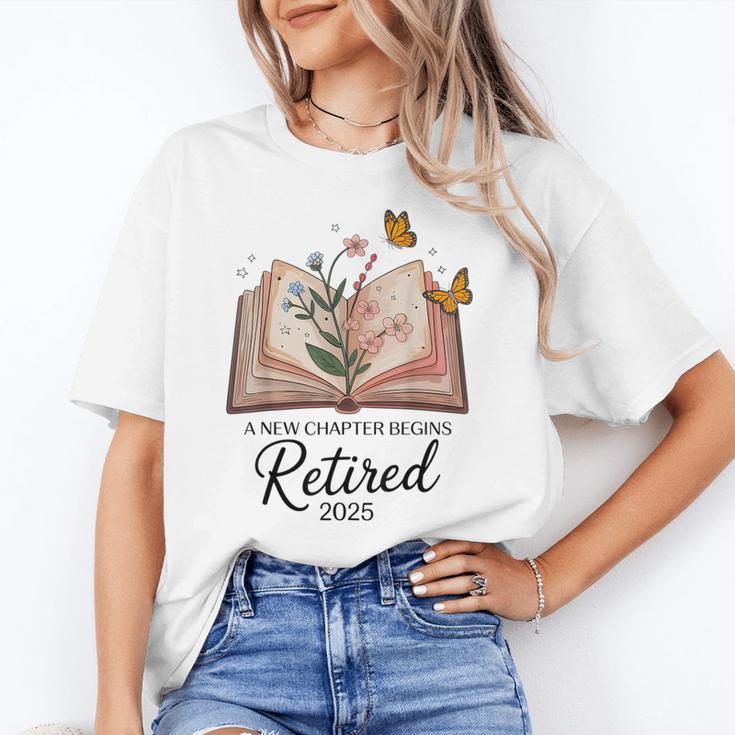 Retired 2025 A New Chapter Begins Retirement Teacher Book Unisex T-Shirt