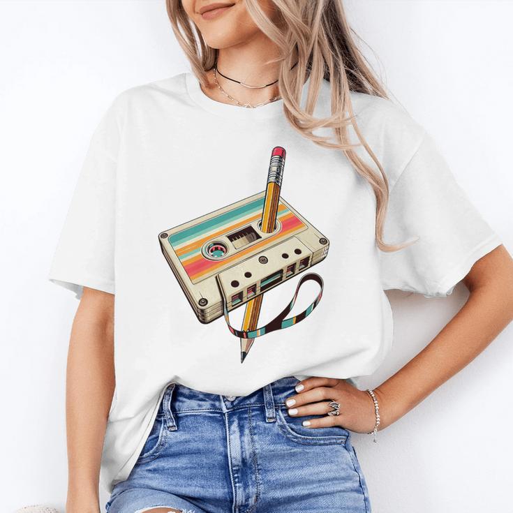 Retro Cassette Tape & Pencil Rewind Nostalgia Party 80s 90s Premium Unisex T-Shirt