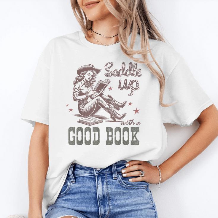 Retro Cowgirl ReadingTee Saddle Up With A Good Book Western Unisex T-Shirt Retro Cowgirl ReadingTee Saddle Up With A Good Book Western Unisex T-Shirt