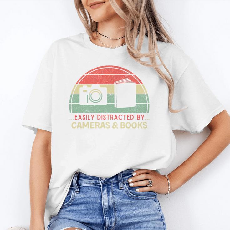 Retro Easily Distracted By Cameras & Books Photography Unisex T-Shirt