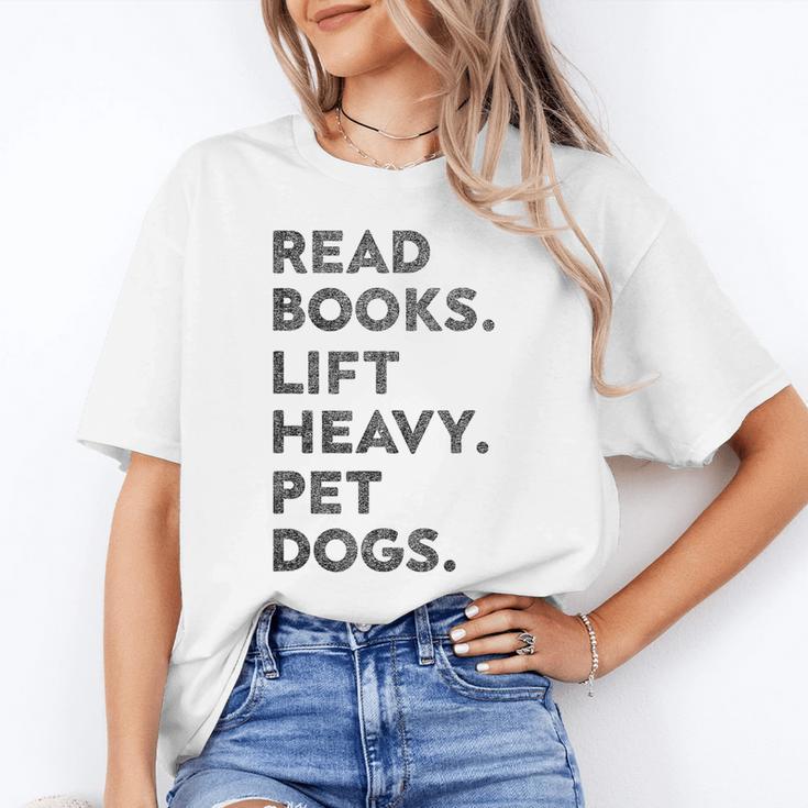 Retro Gym Book Lover Read Books Lift Heavy Pet Dogs Unisex T-Shirt