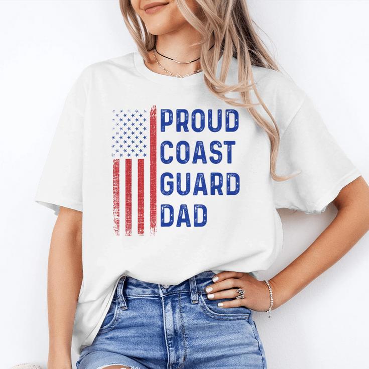 Retro Proud Coast Guard Dad Graduation Dad Usa Flag Outfit Unisex T-Shirt