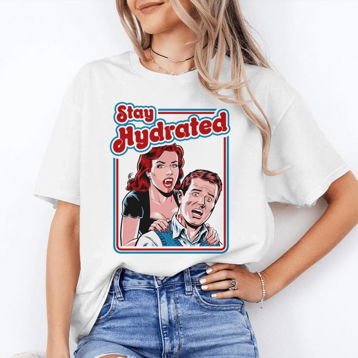 Retro Vampire Book Cover Style Stay Hydrated Halloween Unisex T-Shirt