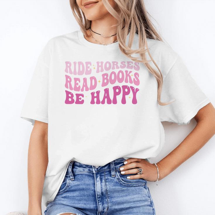 Ride Horses Read Books Be Happy Groovy Book Horse Premium Unisex T-Shirt Ride Horses Read Books Be Happy Groovy Book Horse Premium Unisex T-Shirt