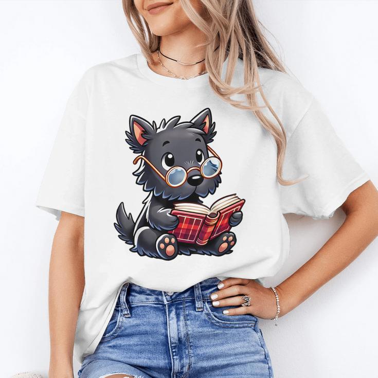 Scottish Terrier Reading a Book Dog Unisex T-Shirt