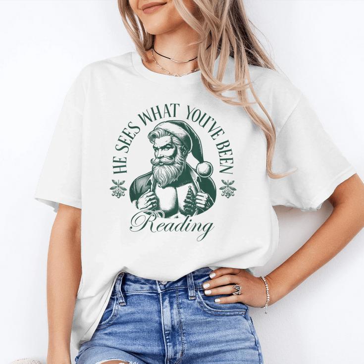 He Sees What You'Ve Been Reading Bookish Christmas Unisex T-Shirt He Sees What You'Ve Been Reading Bookish Christmas Unisex T-Shirt