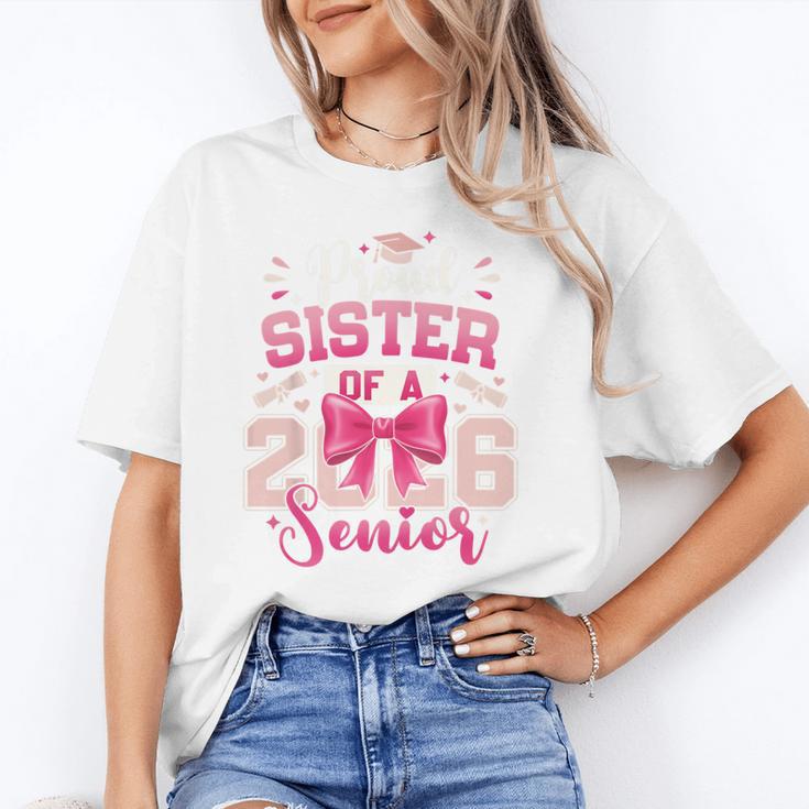Senior 2026 Class Of 26 Coquette Pink Bow Graduation Sister Unisex T-Shirt