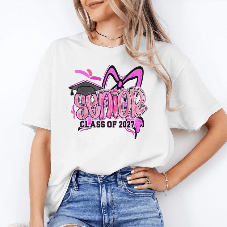Senior 2027 Class Of 2027 Coquette Girl Pink Graduation 2027 Unisex T-Shirt