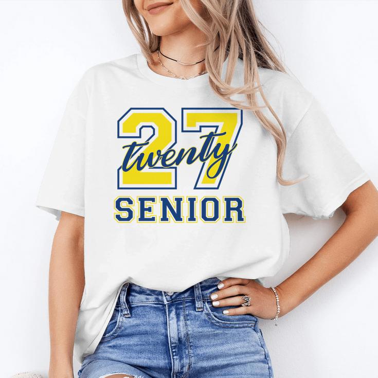 Senior Class Of 2027 Graduation Yellow And Blue On The Back Premium Tri-Blend Unisex T-Shirt