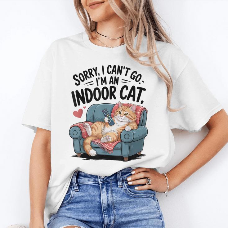 Sorry I Can’t Go I’m An Indoor Cat Couch Introvert Cat Unisex T-Shirt