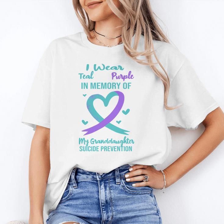 Teal Purple Memory Granddaughter Suicide Prevention Ribbon Unisex T-Shirt Teal Purple Memory Granddaughter Suicide Prevention Ribbon Unisex T-Shirt