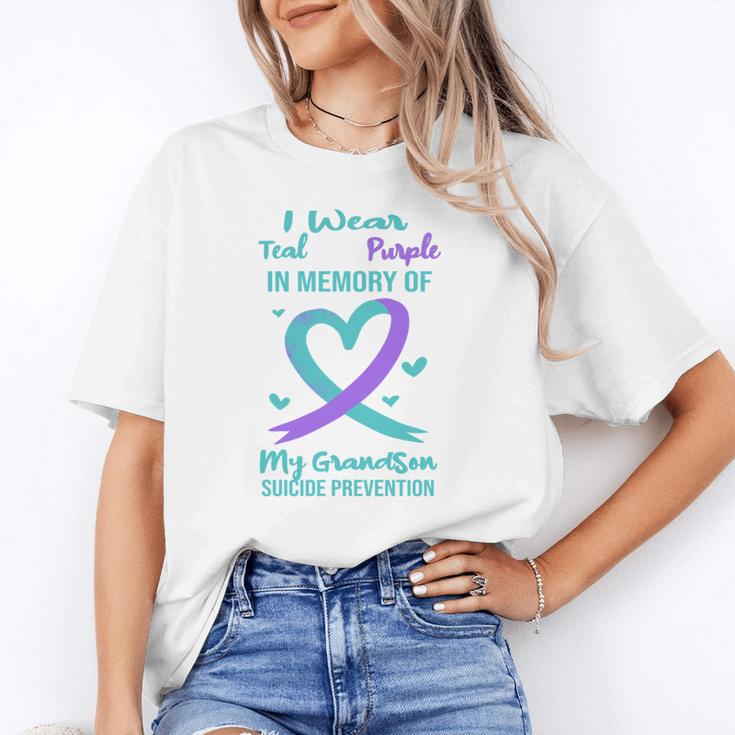 Teal Purple Memory Of Grandson Suicide Prevention Ribbon Unisex T-Shirt Teal Purple Memory Of Grandson Suicide Prevention Ribbon Unisex T-Shirt