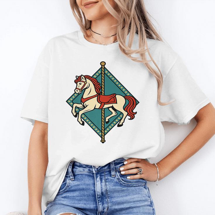 Vintage Carousel Horse Merry Go Round Nostalgia Art Premium Unisex T-Shirt