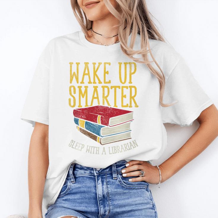 Wake Up Smarter Librarian Book Stack Premium Tri-Blend Unisex T-Shirt