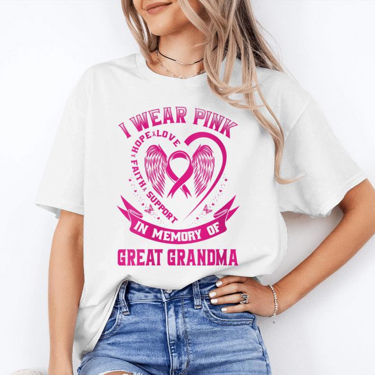 I Wear Pink In Memory Of Great Grandma Breast Cancer Graphic Unisex T-Shirt I Wear Pink In Memory Of Great Grandma Breast Cancer Graphic Unisex T-Shirt