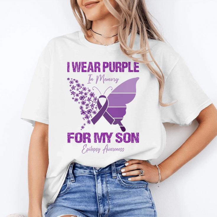 I Wear Purple In Memory For My Son Epilepsy Awareness Ribbon Unisex T-Shirt I Wear Purple In Memory For My Son Epilepsy Awareness Ribbon Unisex T-Shirt