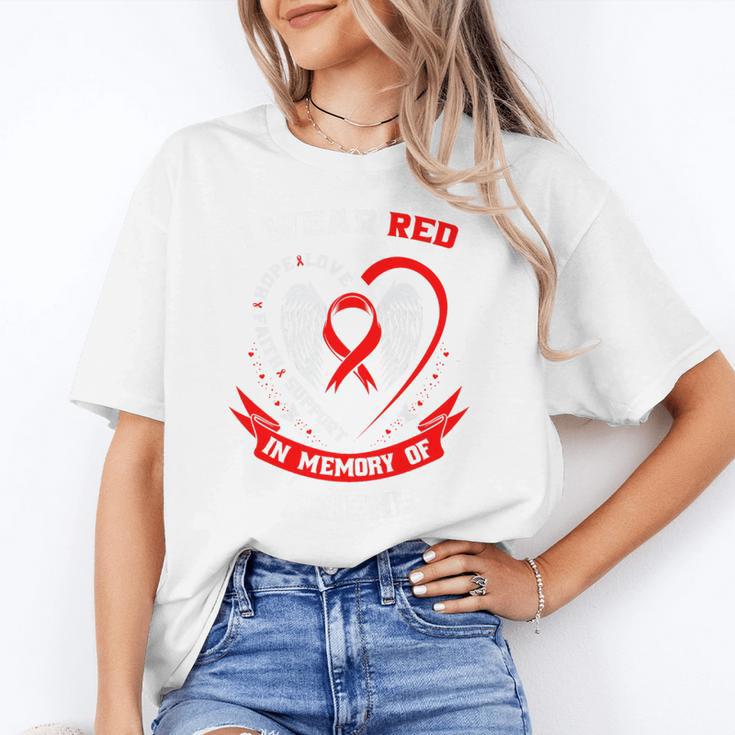 I Wear Red In Memory Of Friend Heart Disease Awareness Month Premium Unisex T-Shirt I Wear Red In Memory Of Friend Heart Disease Awareness Month Premium Unisex T-Shirt