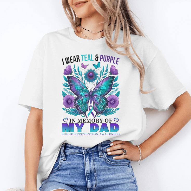 I Wear Teal Purple In Memory Of My Dad Suicide Awareness Unisex T-Shirt