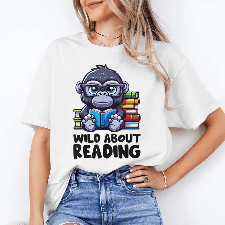 Wild About Reading Book Lover Gorilla Unisex T-Shirt