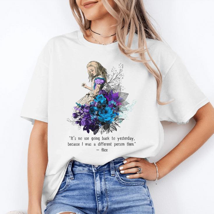 Women's Vintage Book Quote It’s No Use Going Back To Yesterday Unisex T-Shirt