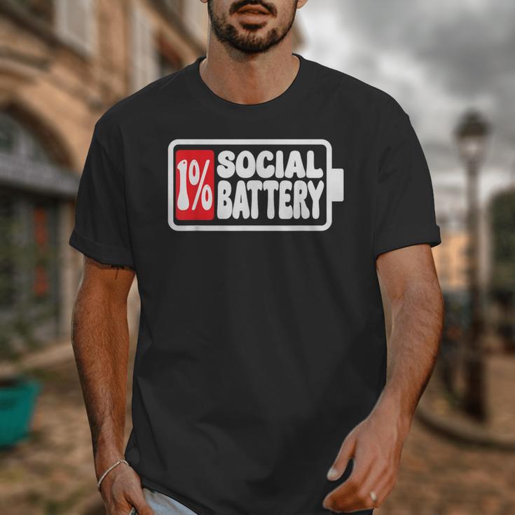 1 Social Battery Sarcastic Introverted Men Women Unisex T-Shirt