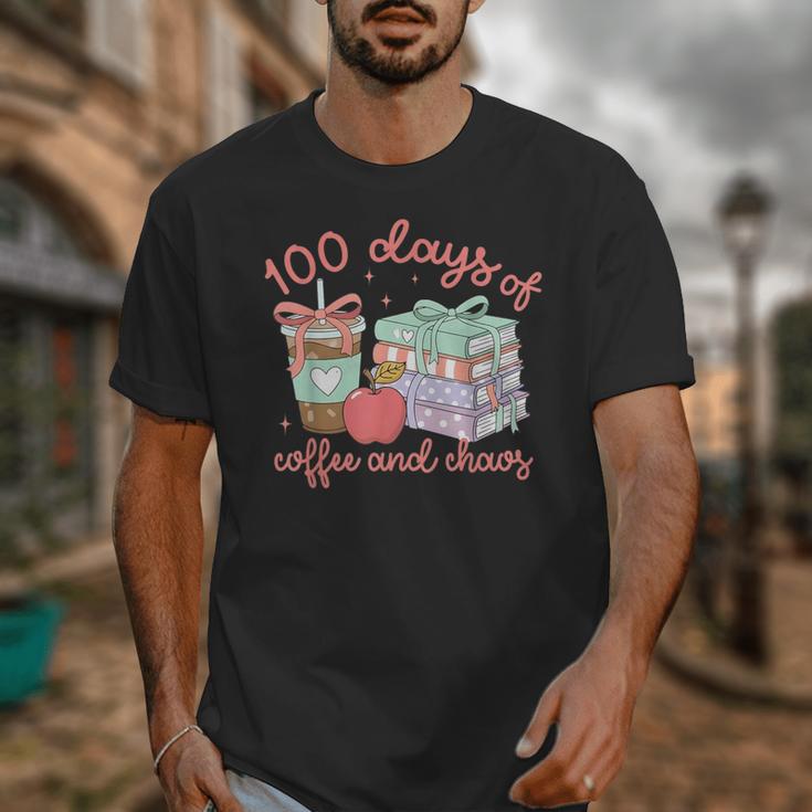 100 Days Of Coffee And Chaos Coquette Bow Book Apple Unisex T-Shirt