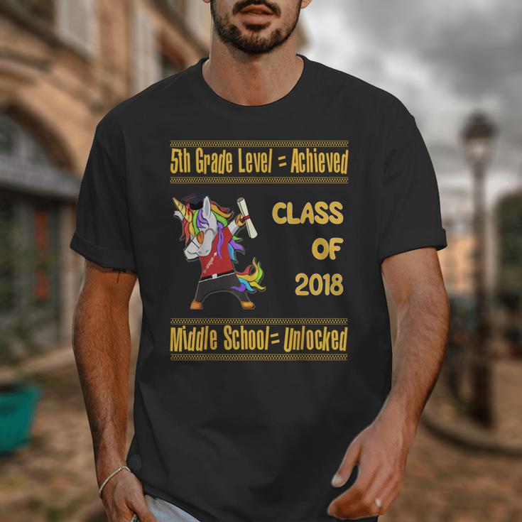 5th Grade Graduation Shirt Dabbing Unicorn Boys Class 2018 Unisex T-Shirt